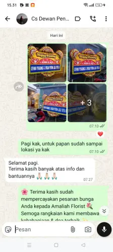 Testimonial Papan Bunga Pernikahan kendari